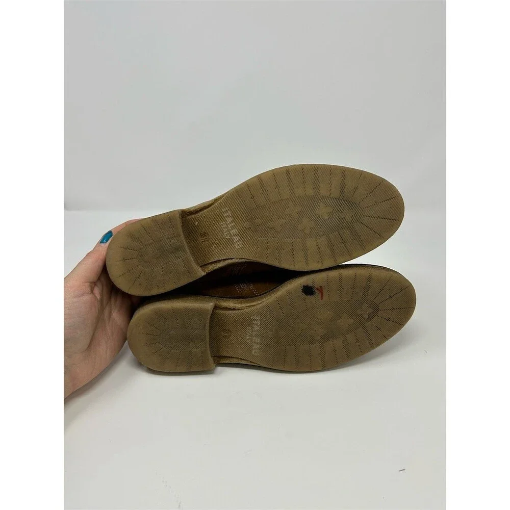 Italeau Foliana Womens Ankle Booties Cognac Brown Side Zip Waterproof Size 38.5